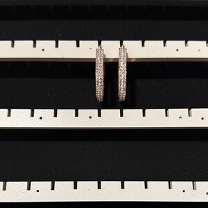 Elegant Rose Gold and Silver Hoop Earrings